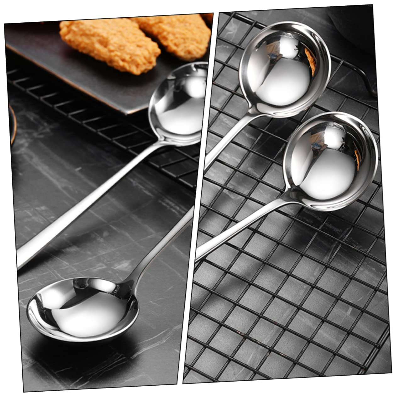 Amosfun 6 Pz Cucchiaio in Acciaio Inossidabile Cucchiaio Di Riso Da Minestra Multifunzione Di Porridge Paletta Da Tè Cucchiai Da Mestolo Cucchiai Per Mescolare Silver