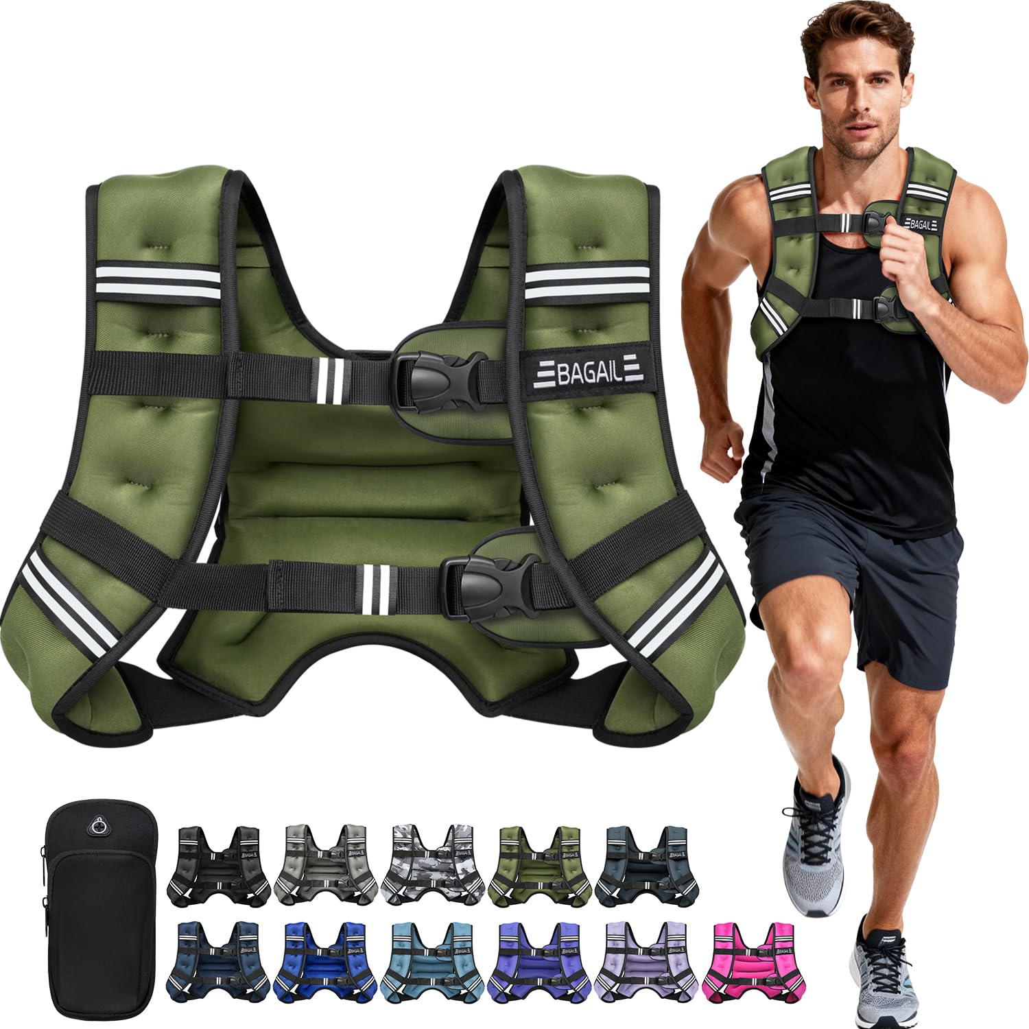 BAGAIL Comfort-Fit Weighted Vest for Woman, Even Weight Distribution, Faster Weight Loss, No-Chafe or Bounce for Walking & Running with Detachable