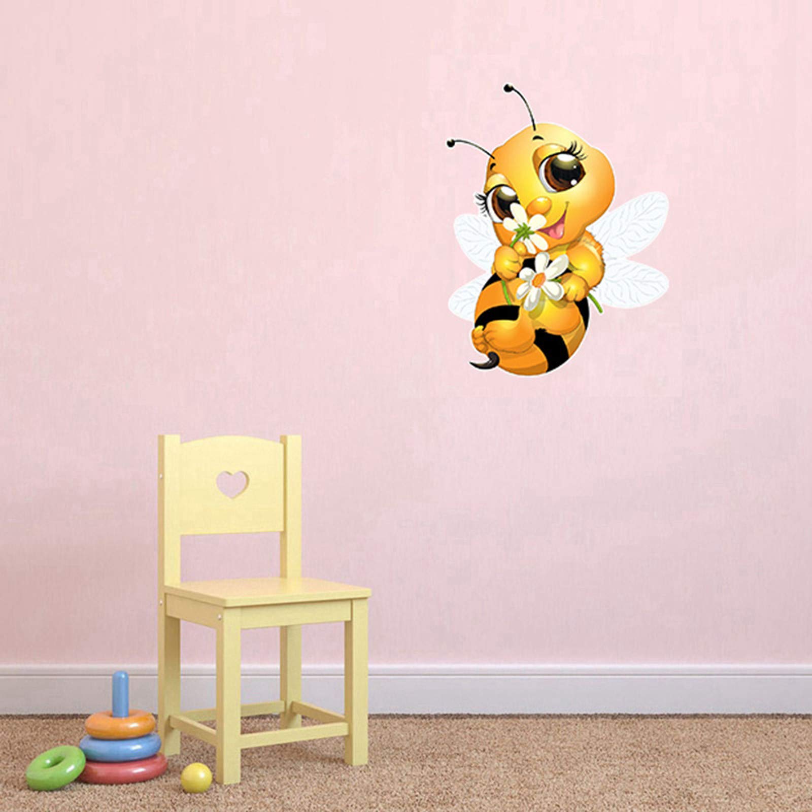 24 Pcs 3D Bee Decorations 2 Size Double Layer Glitter Honey Bee Stickers Wall Decor Realistic Shining Tiny Bumble Bees Cutouts Decals Home Party Clas