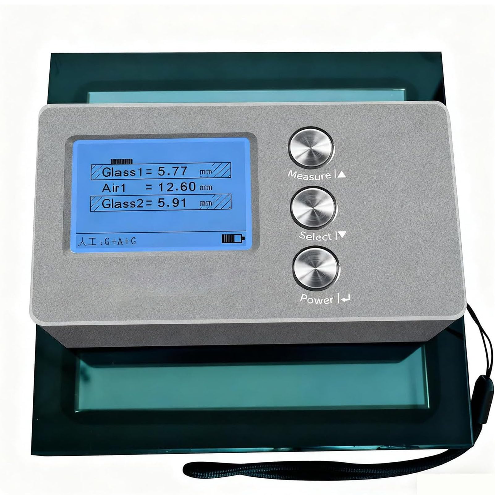 PioMue Glass Thickness Meter for Insulated and Laminated Panes, Single-Side Measurement with ±0.1mm High Accuracy,Optical Handheld Meter