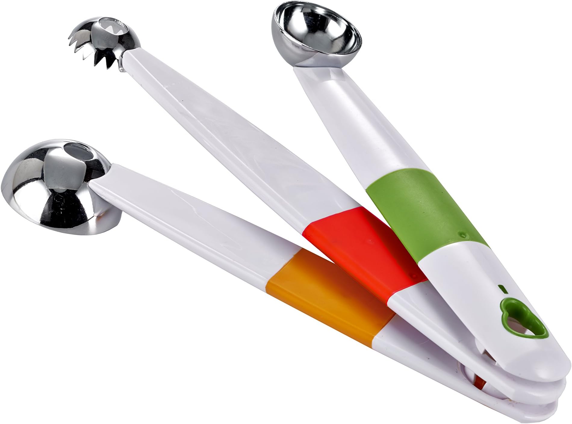 CrispMelon Baller Scoop - 3-in-1 Kitchen Fruit Scooper - Dishwasher Safe Baller Scoop, Non Slip Comfortable Grip - Smooth Round Melon, Watermelon, Fruit Balls for Salads, Desserts