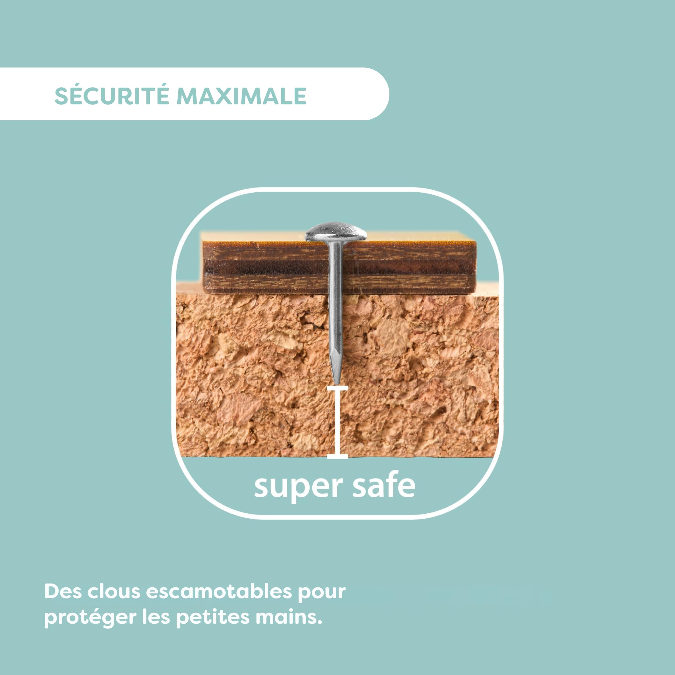HABA Jeu du Marteau Formes géométriques : Jouet en Bois avec Marteau et Clous pour Enfants dès 3 Ans – Jouet créatif avec Plaque en liège et modèles – 2013791001