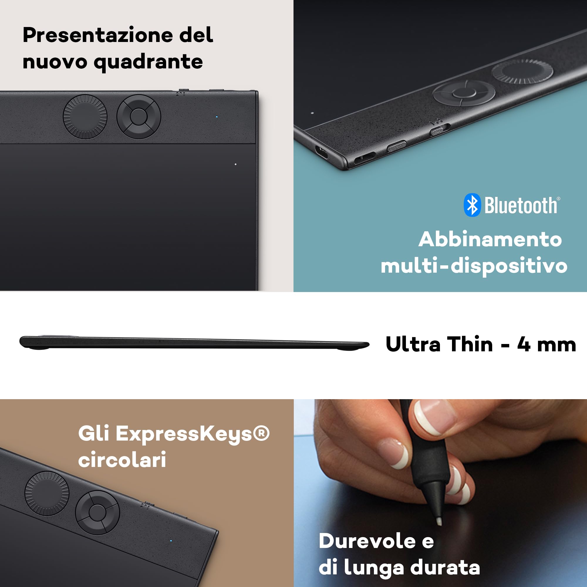 Wacom Intuos Pro Medium – tavoletta grafica compatta e leggera, tablet con penna con Wacom Pro Pen 3, ideale per illustratori, designer ed editor che cercano precisione e performance professionali
