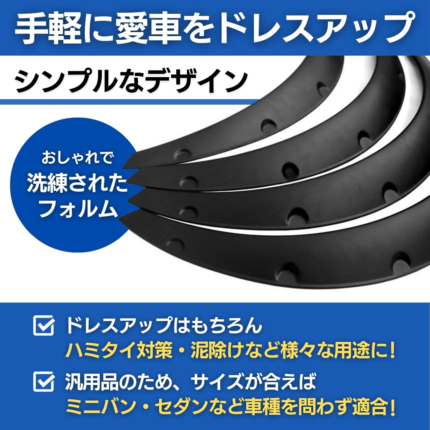 Amazon | スターウィック オーバーフェンダー マットブラック 70mm
