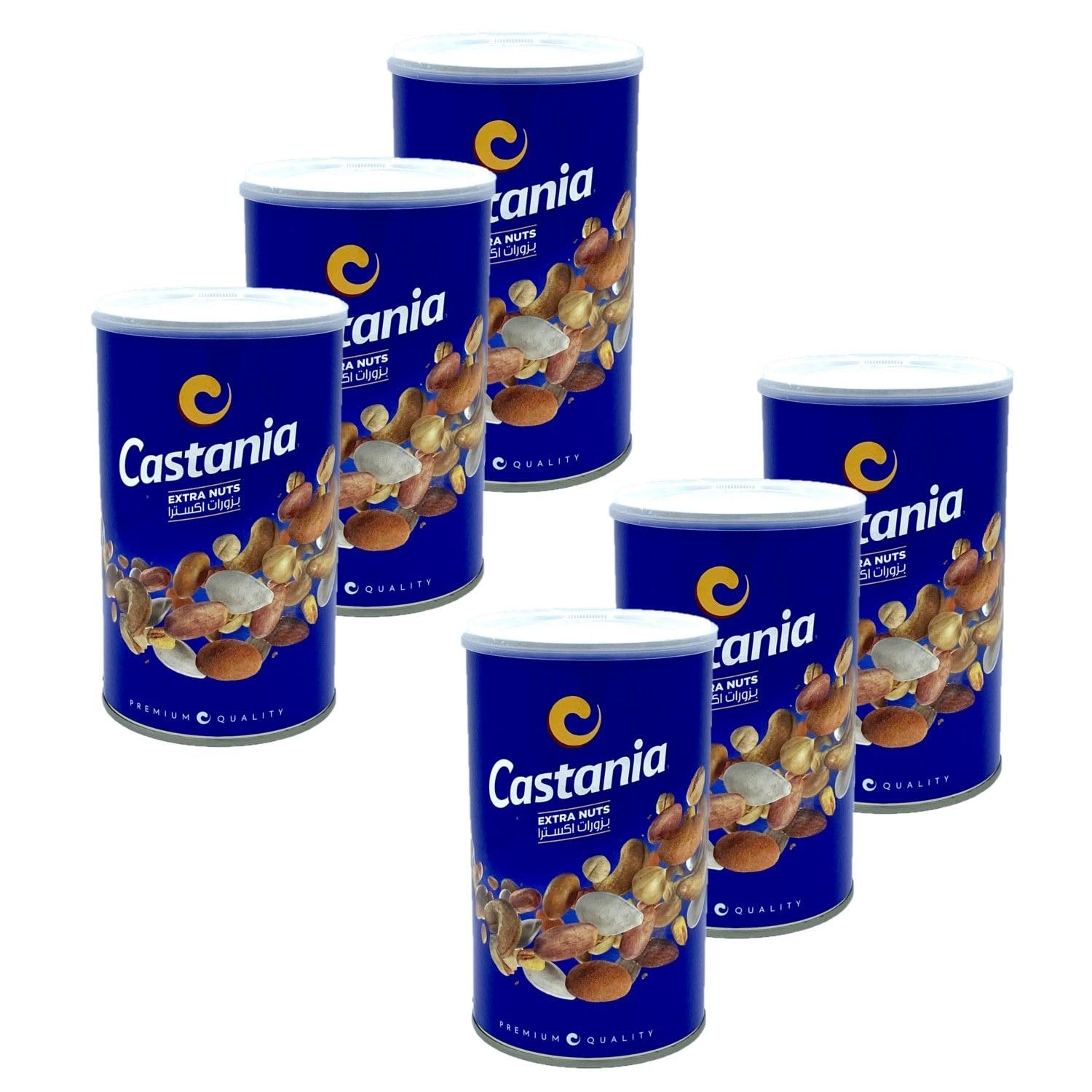 Castania Lot 6x Assortiment de fruits à coque extra nuts - Pot 450g