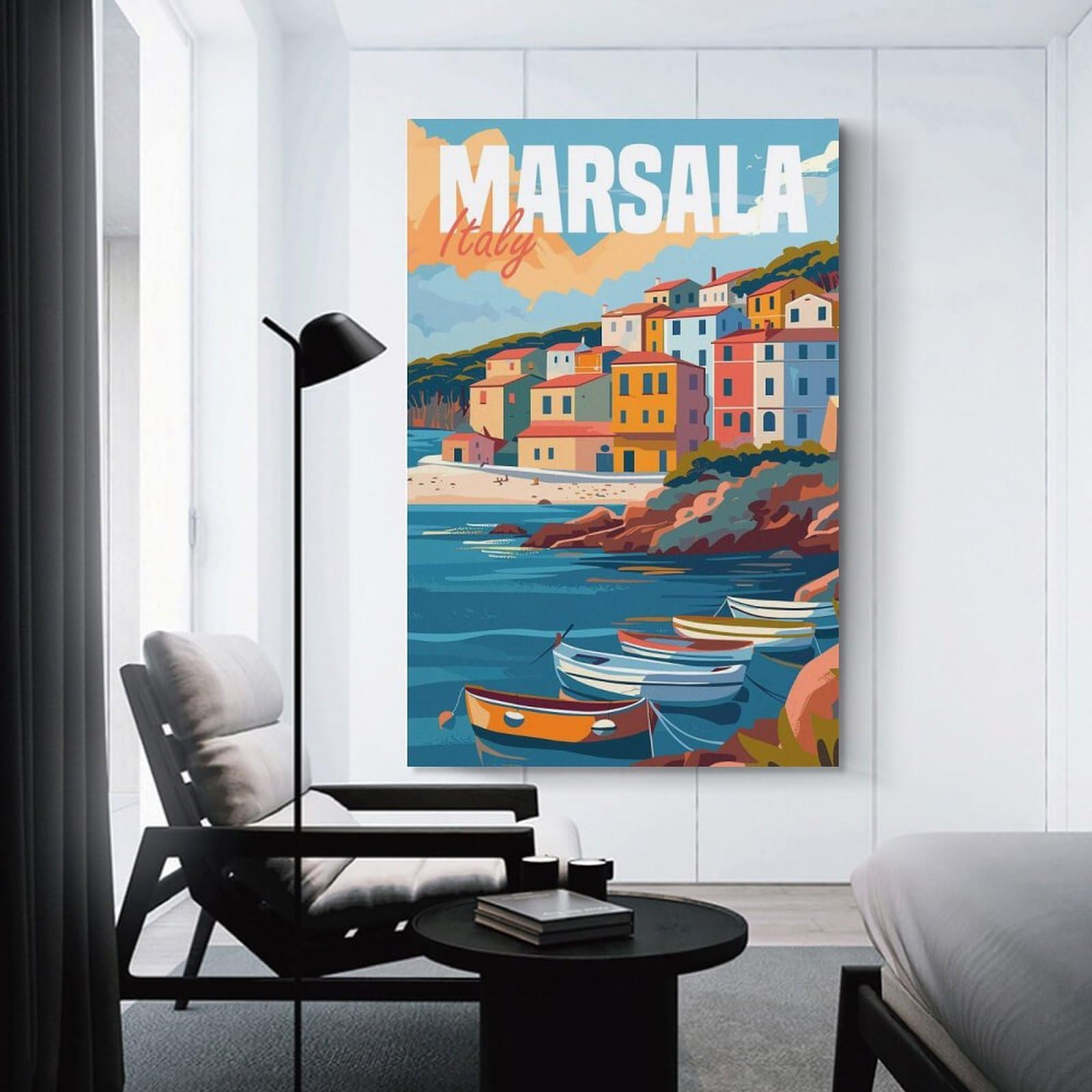 Junmoney Marsala Italy Decorative Wall Artwork 16x24inch(40x60cm), for Living Room, Bedroom, Office Or Hallway, Decorative Artwork with Broad Appeal