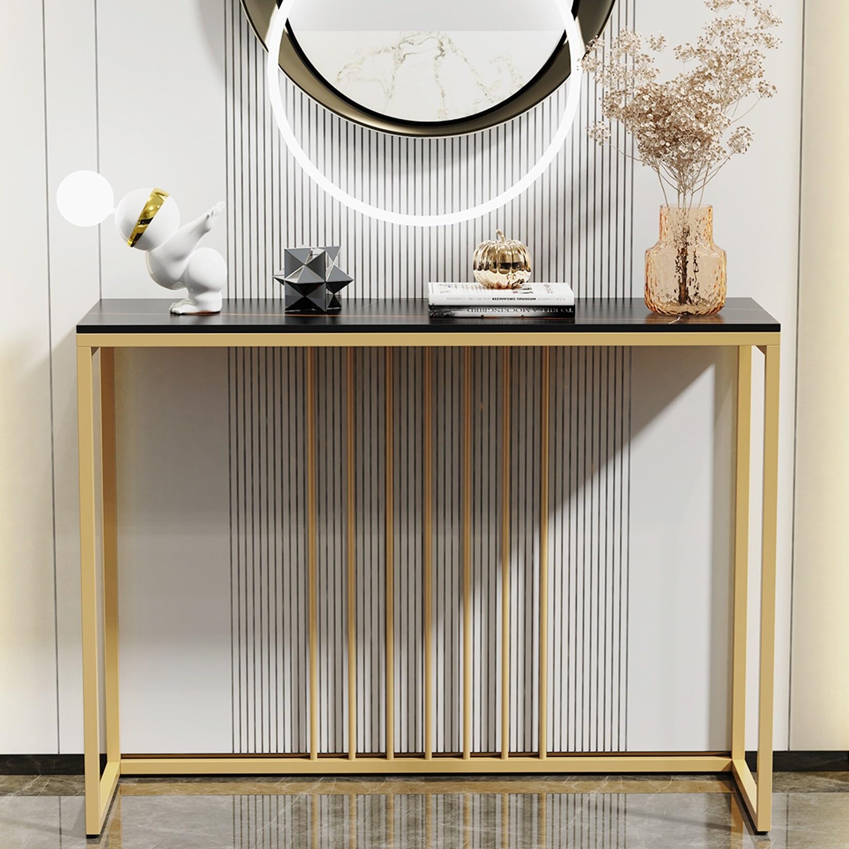 Contemporary Metal Console Tables Marina Console Table With Grey