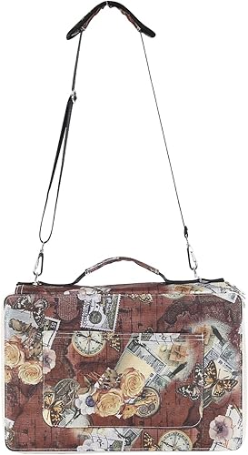 Miniatura 3 de Shulaner Estuche para lápices de colores con cierre de cremallera, gran capacidad, estilo retro, con patrón de elementos, bolsa impermeable de tela