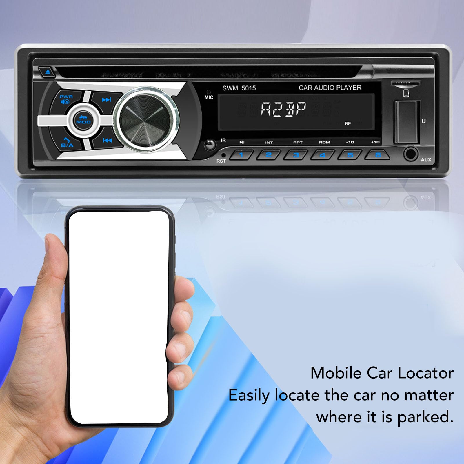 Bluetooth-CD-Autoradio mit USB-Anschluss, UKW-Radio, MP3-Player, Unterstützt CD-DVD-AUX-TF-Eingang, Single-Din-Autoradio, mit Fernbedienung