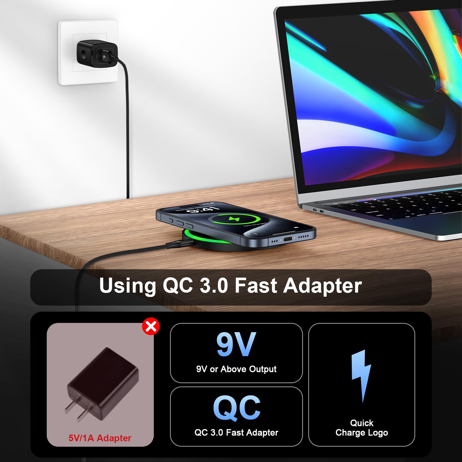 Cargador inalámbrico Android para Motorola Edge/Razr 2024, Moto G Stylus/Power 2024, Razr 50 Ultra, cargador inalámbrico para Samsung Phone Station 15W para Galaxy S24/S23/S22/Z Flip 6 con adaptador