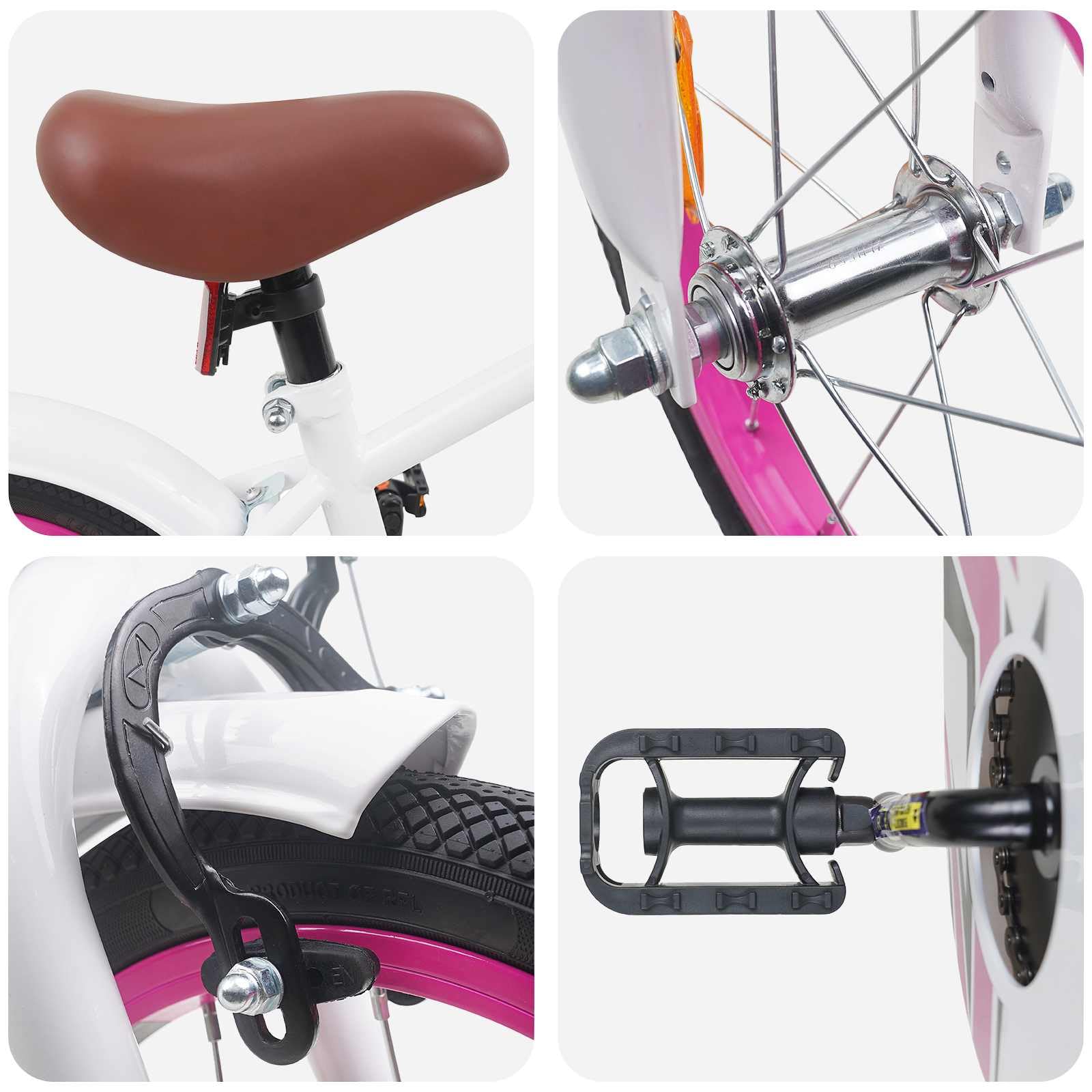 Bicicleta infantil de acero verde claro con manillar ajustable y asiento para 2-4 años, incluye guardabarros, timbre, llanta y freno de contrapedal