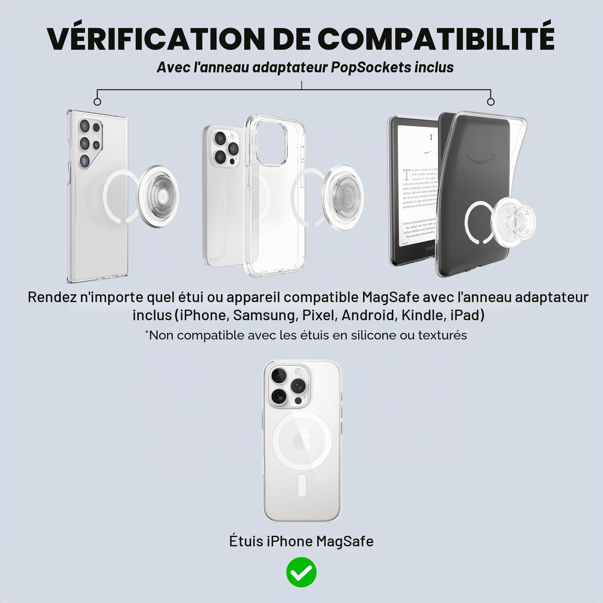 PopSockets Grip Téléphone MagSafe, Support Magnétique, Béquille, Boho - Enamel Stamped