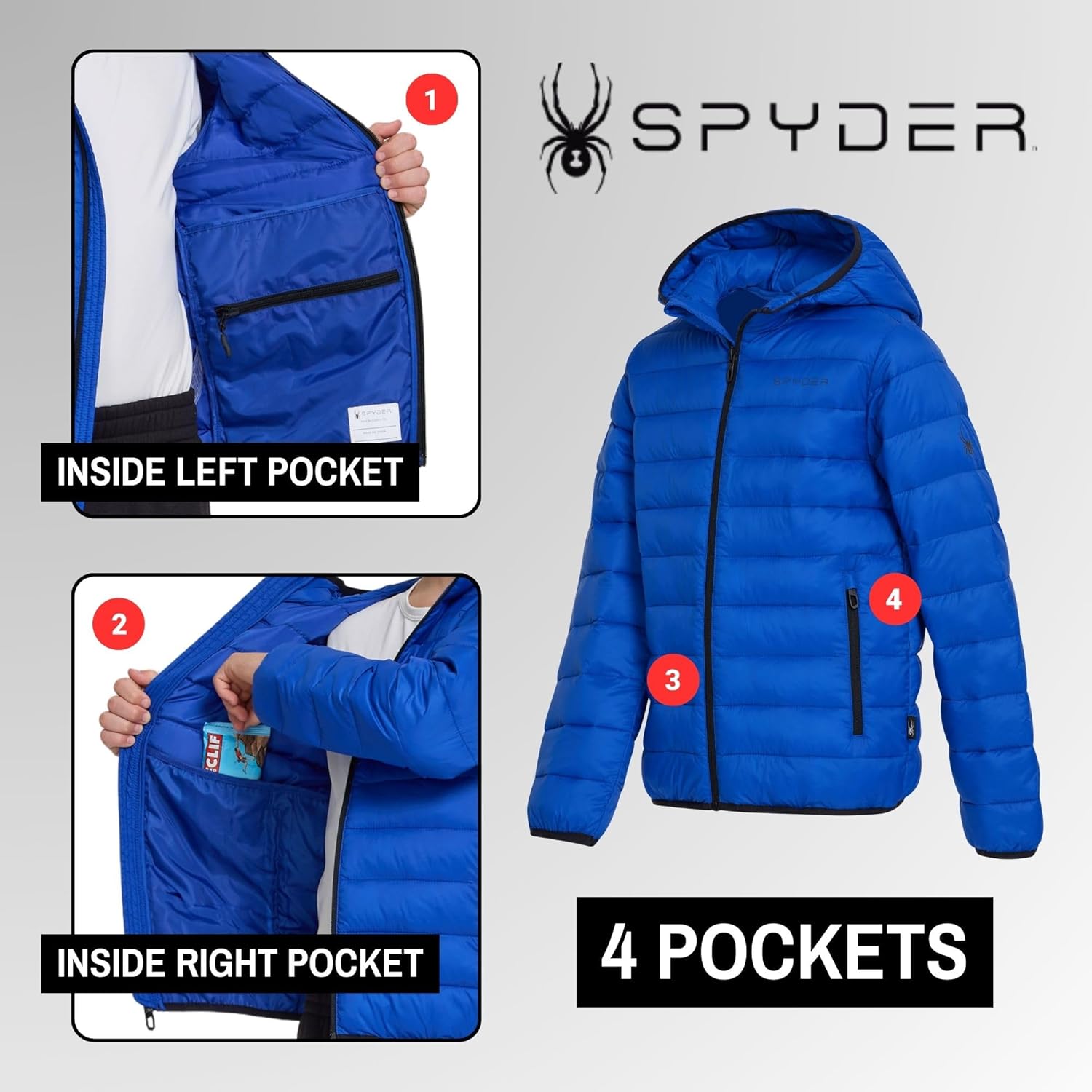 Spyder Boys Puffer Jacket - Lightweight Packable Wind Water Resistant Quilted Boys Winter Coat - Cozy Insulated Winter Jacket