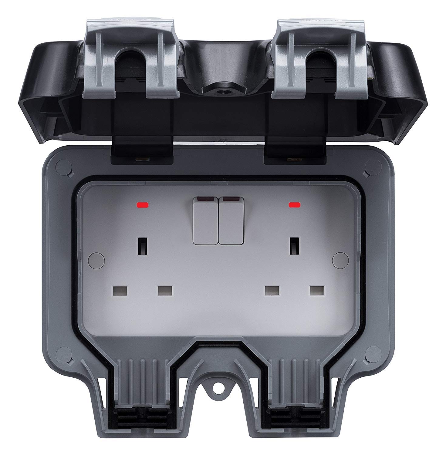 Electrical Double Weatherproof Outdoor Switched Power Socket, IP66 Rated, 13 Amp