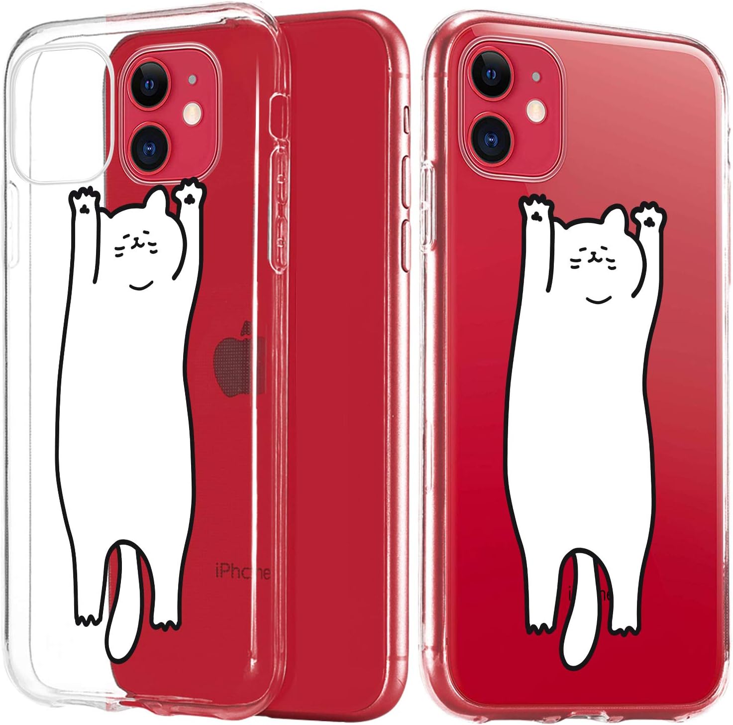 JOYLAND Clear Phone Case Cover for iPhone 11 Cute Funny Cat Cartoon Phone Case Cover Silicone Bumper Transparent Protective Shell Compatible for iPhone 11