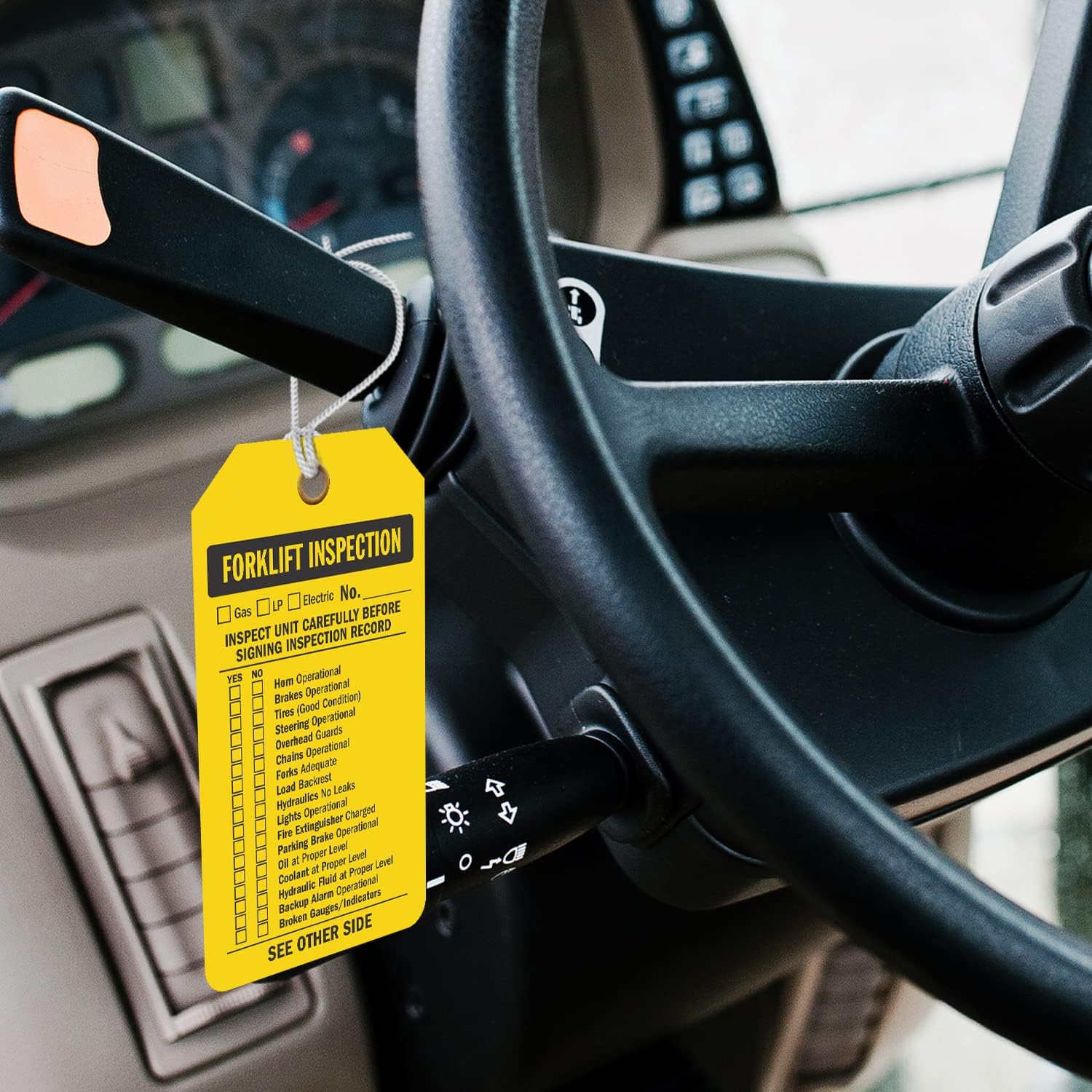 SmartSign 2 Sided Forklift Inspection Tag | 3.375" x 5.875" Plastic, Pack of 100, Made in USA