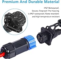 Vista 3 de CERRXIAN Conector sckot de motor de arrastre, kit de conexión rápida de enchufe y receptáculo de motor de arrastre, resistente de 2 clavijas de 12