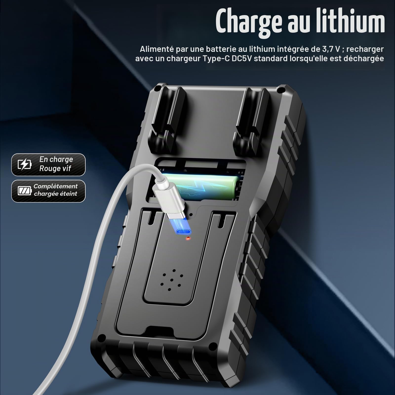 Multimètre numérique rechargeable - Multimètre numérique intelligent - Testeur de tension électrique - Batterie intégrée - Fonction de détection NCV - AC/DC - Résistance - Capacité - Fil neutre