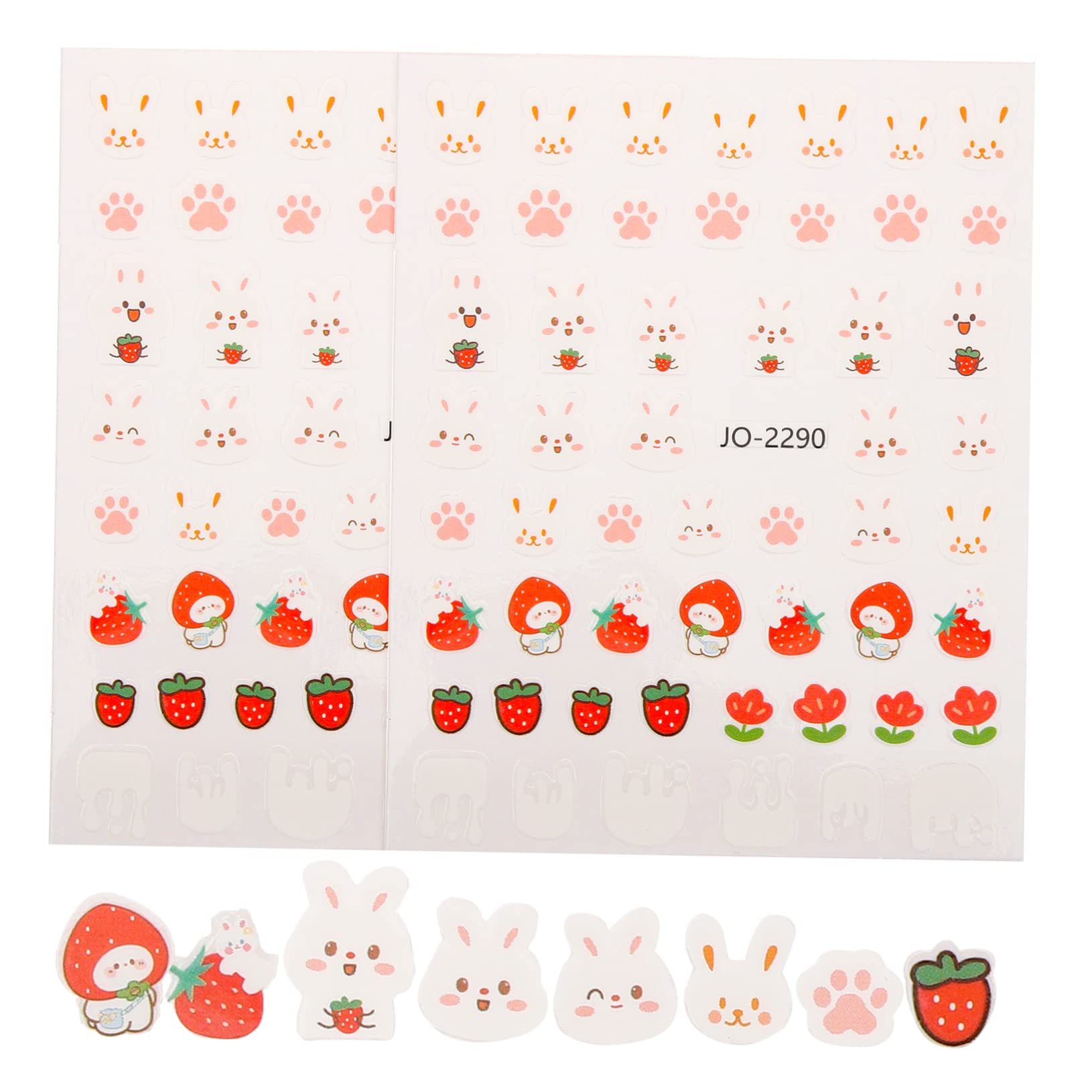 FRCOLOR 4 Juegos De Pegatinas De Conejito Para Uñas Decoración Navideña Para Mujeres 10 Hojas X 4