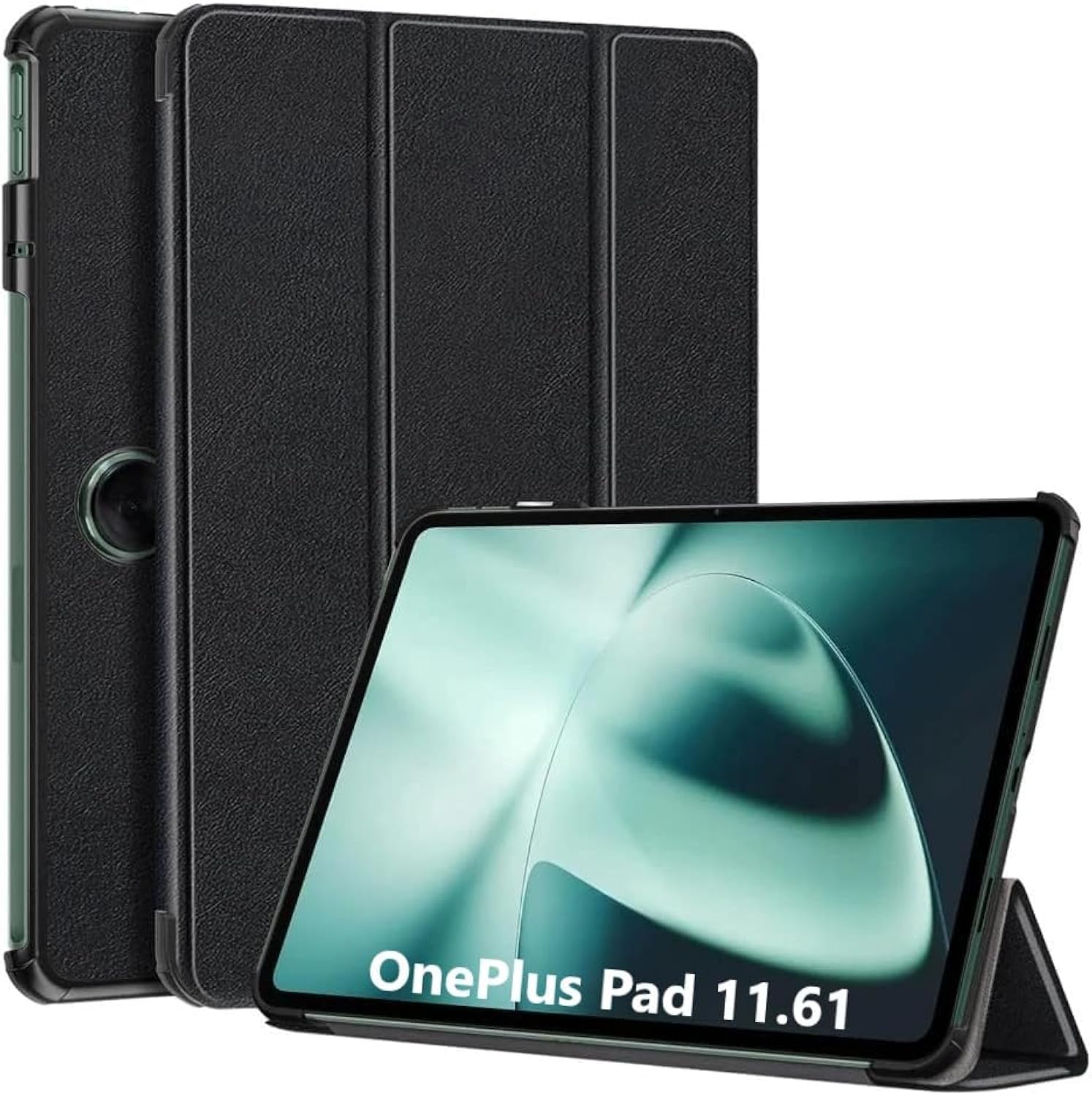 Case for OnePlus Pad 11.61 inch Slim Tri-Fold Smart Case,Multi- Viewing Angles,Stand Hard Shell Folio PU Leather Smart Cover with Auto Sleep/Wake,Slim Tablet Case Cover For OnePlus Pad (Black)