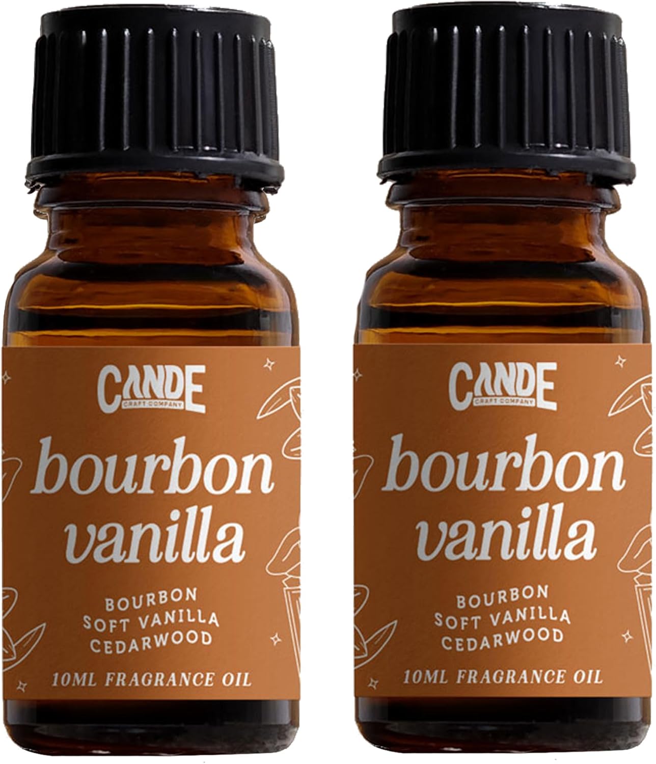 CANDECraftCo Premium Fragrance Oil – Diffuser Oils Fragrances Scented for Home, Candle Soap Making Supplies, Aromatherapy Blends for House (0.34 Fl Oz) (2-Pack, Bourbon Vanilla)