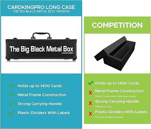Miniatura 8 de The Big Black Metal Box, compatible con Cards Against Humanity, Magic The Gathering, MTG (JUEGO NO INCLUIDO)  Incluye 8 separadores  (Versión larga)