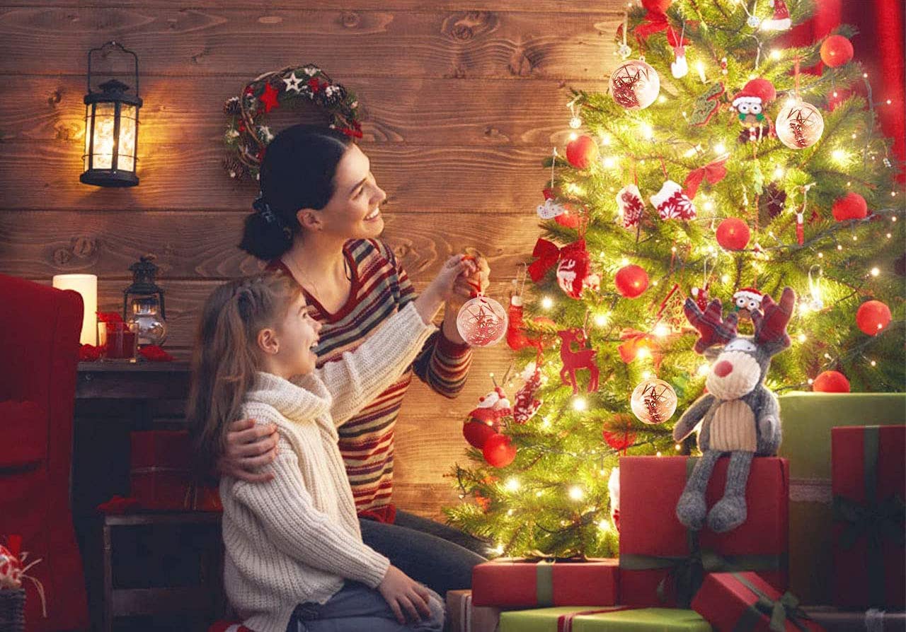 Bola de Gota Hueca para Colgar, para Rellenar Decoraciones navideñas, Adornos de árbol de Navidad para Bodas, 15 Piezas de Adornos Transparentes, Adornos de plástico rellenables