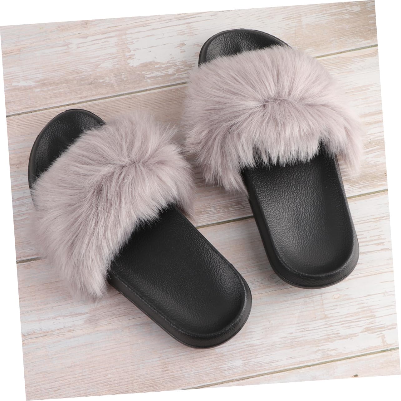 VALICLUD Pantofole Invernali Largo Con Sandali Da Donna Pantofola Pantofole Pelose Morbide in Pile Soffici Piatte Da Camera Da Donna Beige
