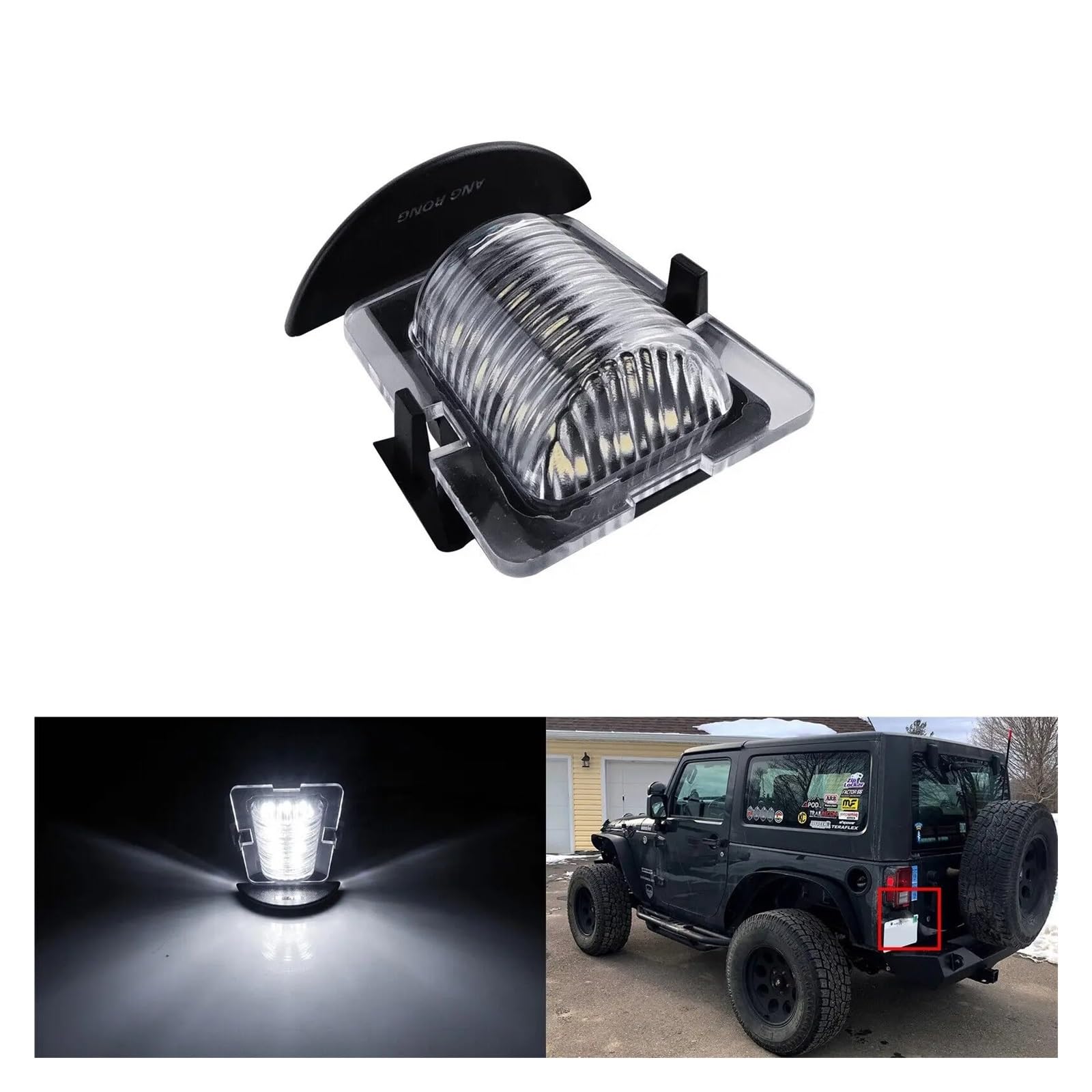 Iluminación De Matrícula Para Jeep Para Wrangler 2007 2008 2009 2010 2011 2012 2013 2014-2018 Kit De Lámpara Luz LED Matrícula Blanca Xenón 1 Pieza