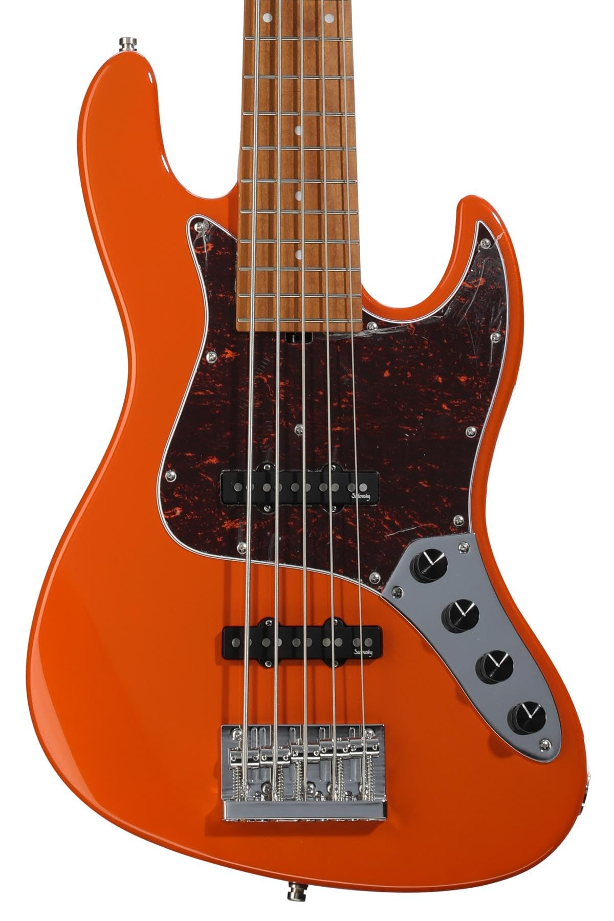 Sadowsky MetroExpress Vintage JJ 5-string Bass Guitar - Solid Candy Apple Orange Metallic, Maple Fingerboard