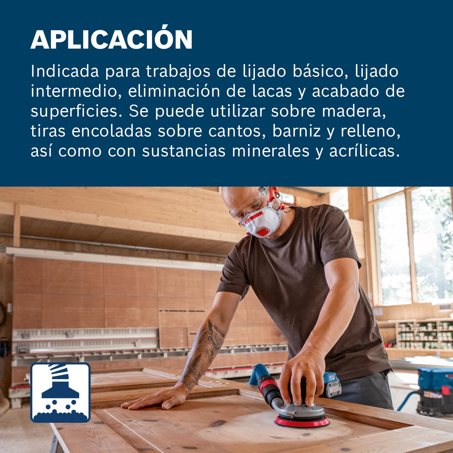 Bosch Professional 18V System lijadora excéntrica a batería GEX 18V-125 (incl. plato lijador [125 mm], 1 hoja de lija, bolsa para polvo, sin batería/cargador)