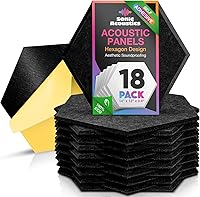 Vista 12 de Paneles Acústicos Paquete de 18 Paneles Insonorizantes para Pared, 14" X 12" X 0.4" Paneles a Prueba de Sonido, Panel Absorbente de Sonido
