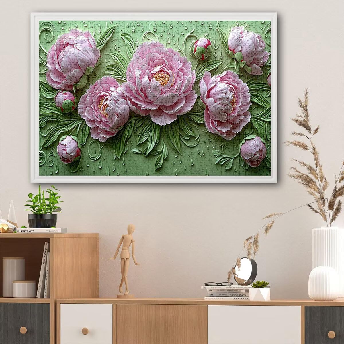Puzzle 4000 elementów, kwiat, piwonia, 4000 elementów, drewniane puzzle dla dorosłych, wymagająca łamigłówka, gra logiczna dla całej rodziny, drewniane puzzle do dekoracji salonu, na prezenty, P-22
