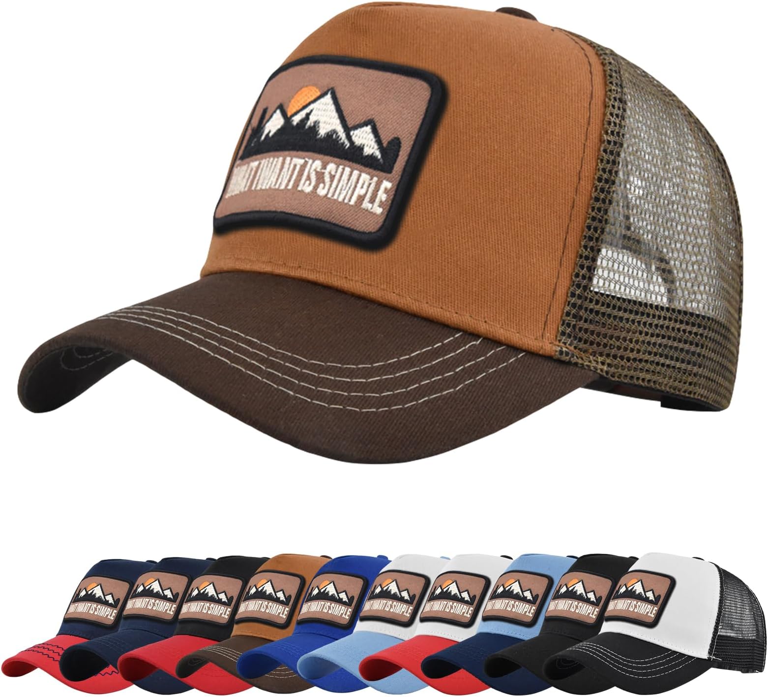 Tiakay Trucker Cap Embroidered Baseball Hat - Unisex Mesh Back Sun Hat for Casual, Outdoor & Hip Hop Sport Wear