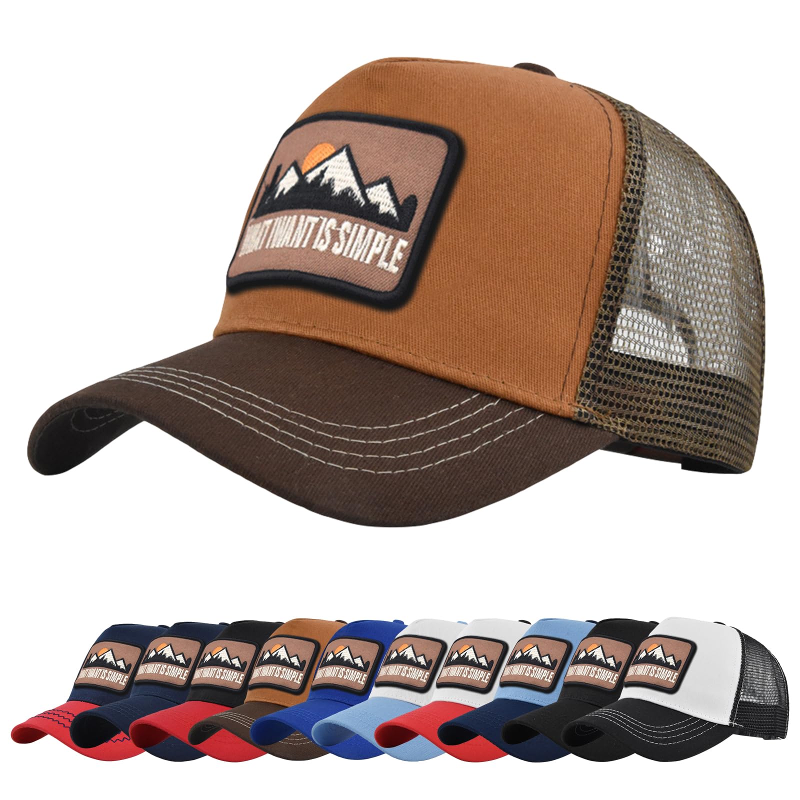 Trucker Cap Embroidered Baseball Hat - Unisex Mesh Back Sun Hat for Casual, Outdoor & Hip Hop Sport Wear