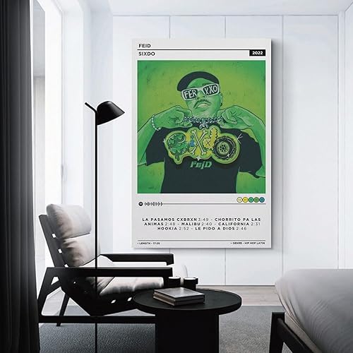 Miniatura 3 de DAXXIN Feid -Sixdo - Póster de lienzo decorativo para pared, sala de estar, dormitorio, decoración, regalo, sin marco, estilo 20 x 30 pulgadas (19.7