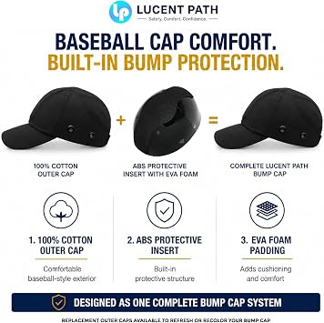 Red Baseball Safety Bump Caps Helmet Hard Hat Head Protection Caps for Men and Women