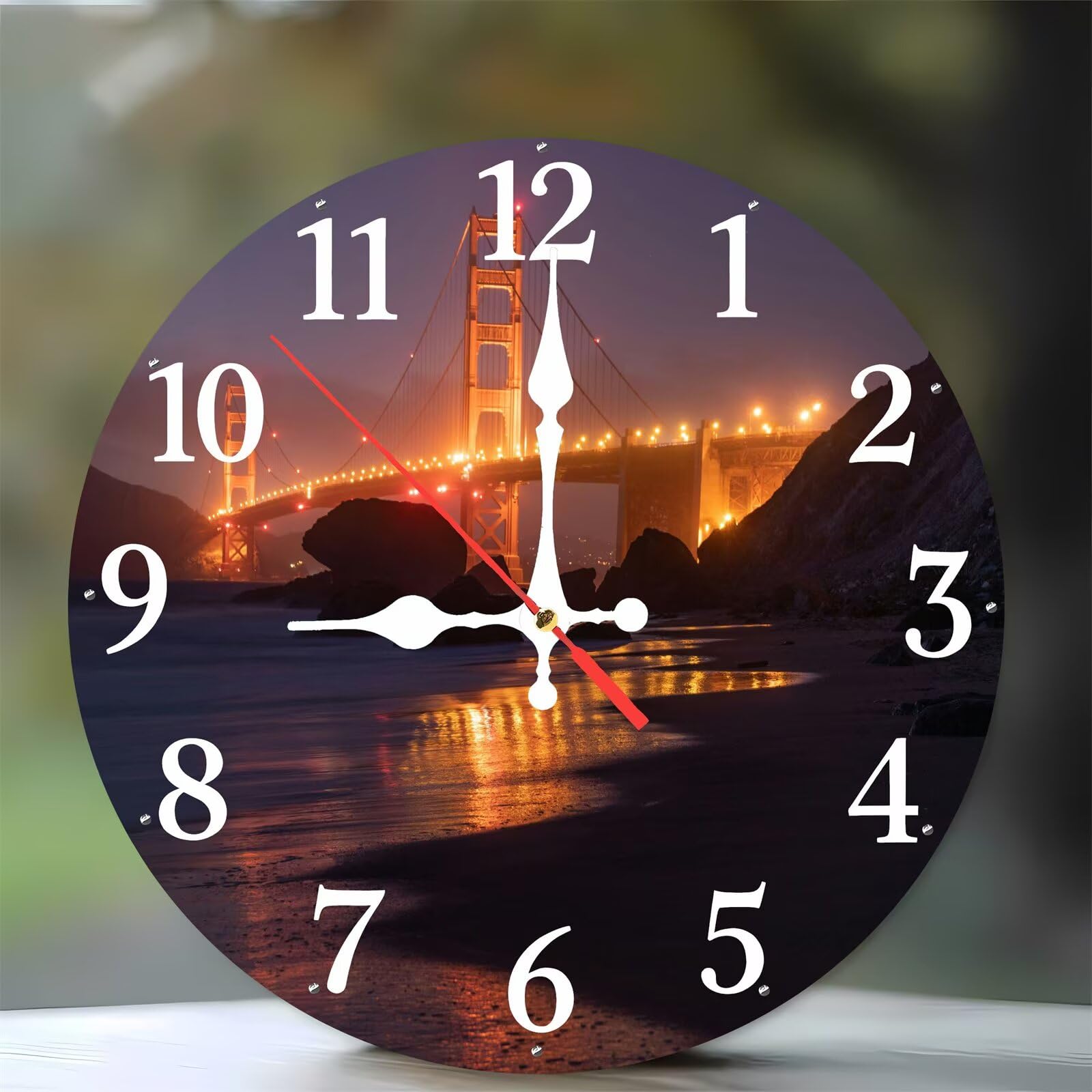 Horloge Murale sans Tic-Tac en Bois Décoration Chambre et Salon