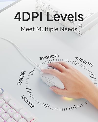 Miniatura 7 de Combo de teclado y mouse con cable C98, teclados de computadora con cable con palma de muñeca, teclas de doble disparo, teclado silencioso con