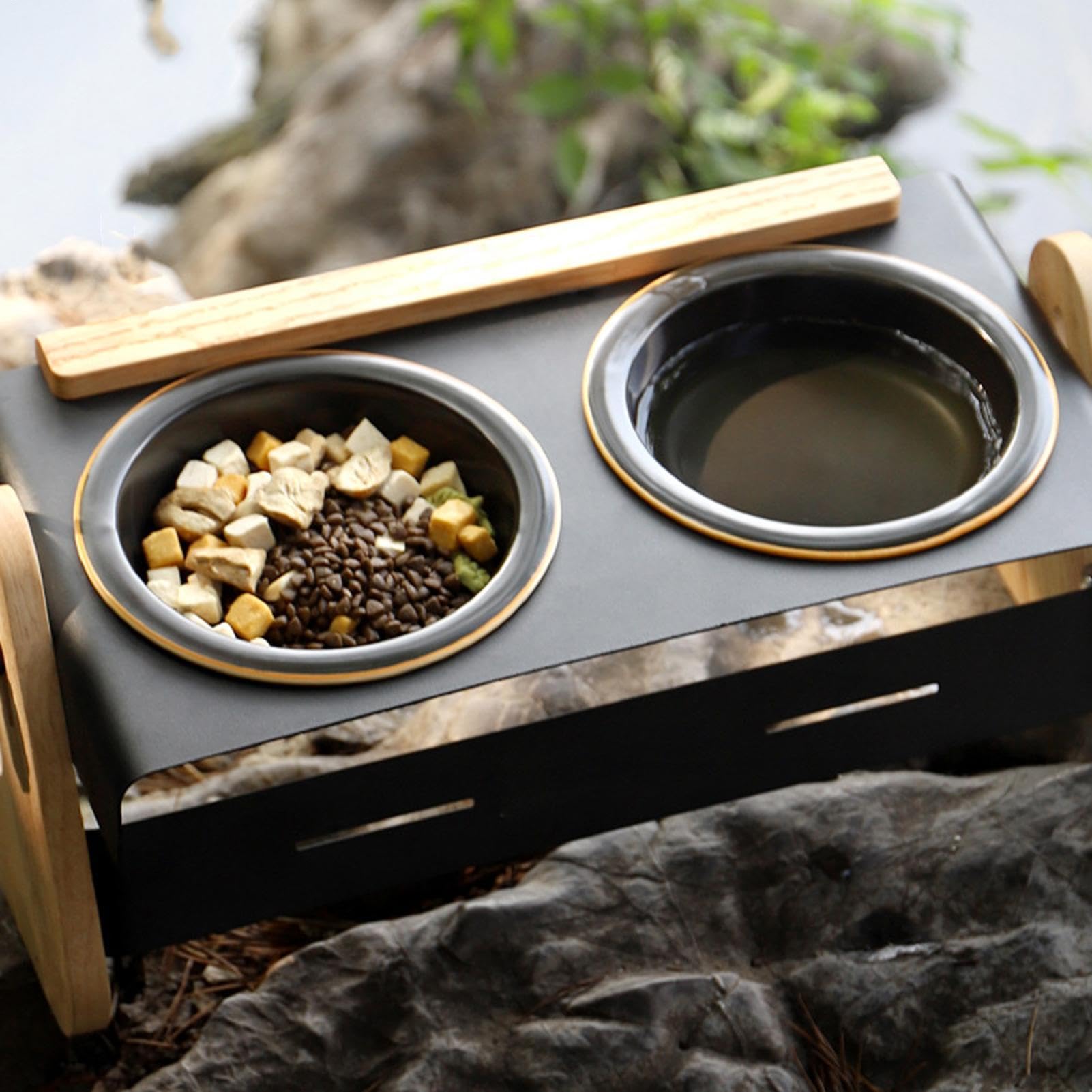 Gamelles surélevées pour animaux de compagnie – Gamelle pour assiettes surélevées pour chiens pour camping, bols surélevés pour animaux de compagnie Station de nourriture adaptée | Gamelle pour chiens