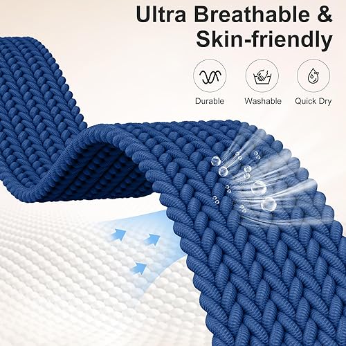 Vista 133 de Maledan Banda elástica trenzada compatible con Fitbit Sense/Versa 3/4 y Sense 2, correa elástica suave para reloj inteligente, accesorio