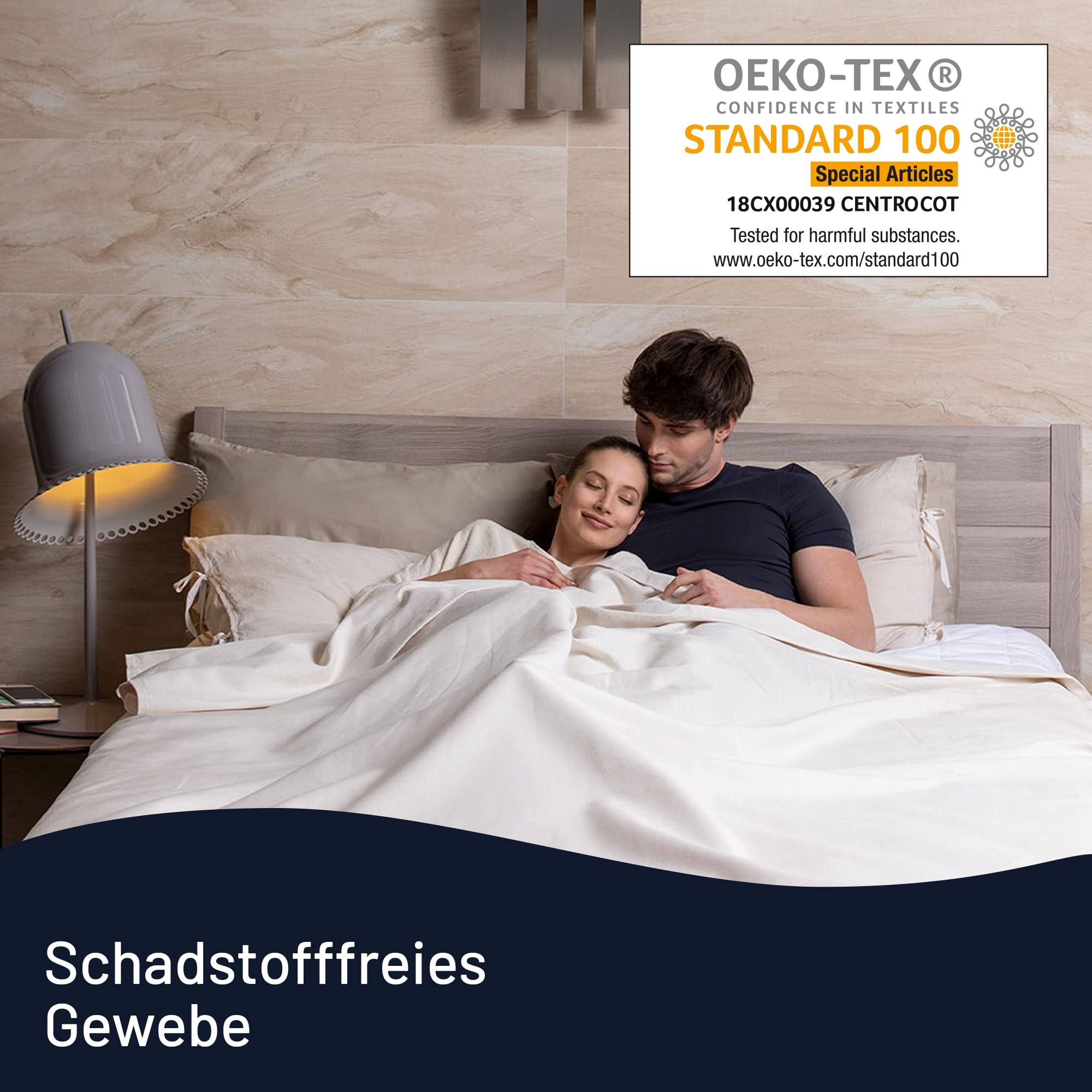 Imetec Adapto Einzelbett-Wärmeunterbett, 150x80 cm, geringer Verbrauch, schnelle Erwärmung, personal. Temp., 100 % Wolle & Merino, Made in Italy, rutschfestes Gewebe, Steuerung mit 6 Temp.