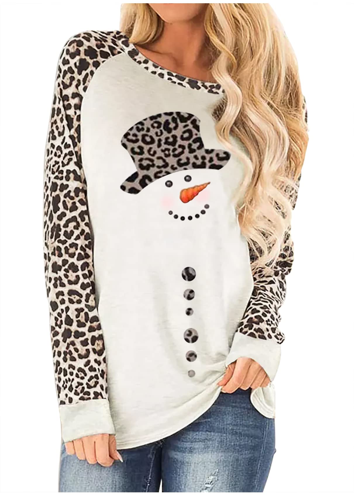 Christmas Shirts for Women Ugly Christmas Tops Merry and Bright Outfit Shirt Xmas Holiday Long Sleeve T Shirts for Women