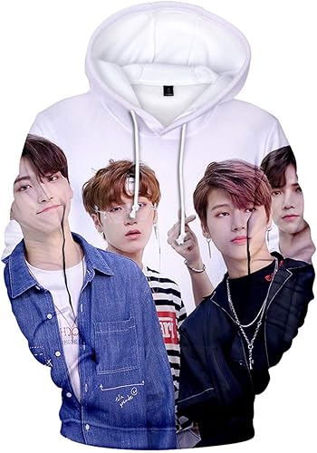 Xkpopfans Kpop ATEEZ Sudadera con capucha con estampado 3D del tesoro Wooyoung San Mingi