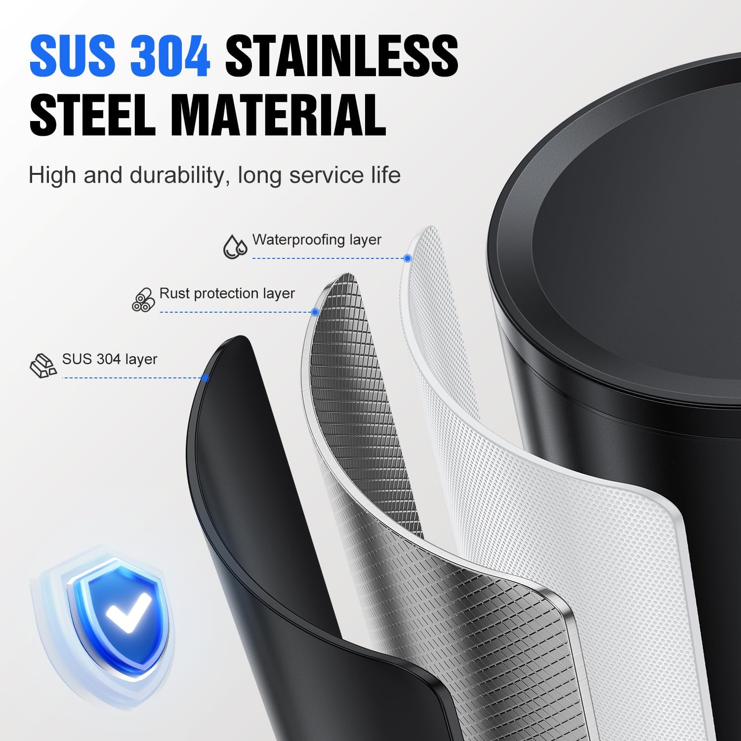 Fantictas Automatic Soap Dispenser Touchless, Stainless Steel 11.5 oz 3 Levels Adjustable Hand Soap Dispenser with Rechargeable Sensor Pump for Kitchen & Bathroom Liquid Soap, Black