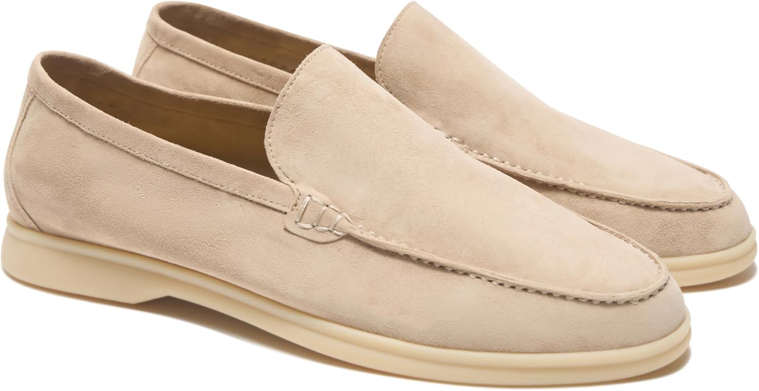 Erkek Yazlık Yürüyüş İçin Üstün Kalite Tasarımcı Süet Deri Makosen Ayakkabılar