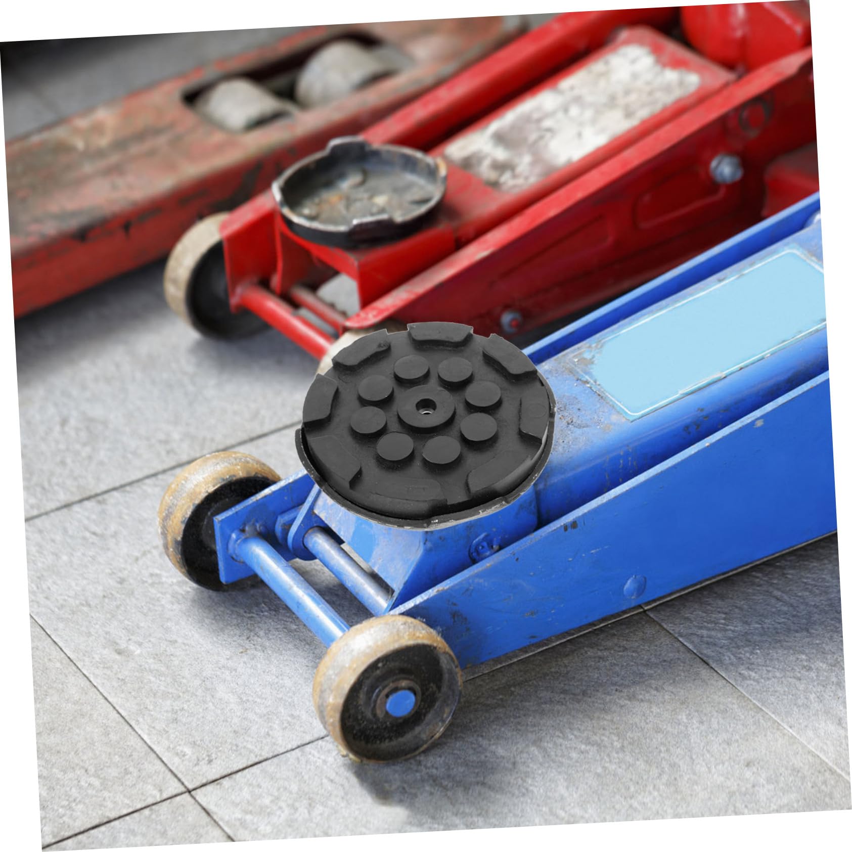 DOITOOL Adaptador de Almohadilla para Gato Hidráulico de Coche Diseño Horizontal, Material de Acero y Goma para Protección y Soporte Fiable