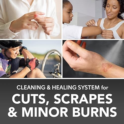 Miniatura 4 de First Aid - Kit de lavado de heridas salino estéril y antiséptico para el cuidado de heridas, 7.4 onzas, paquete de 2, fabricado en Estados Unidos