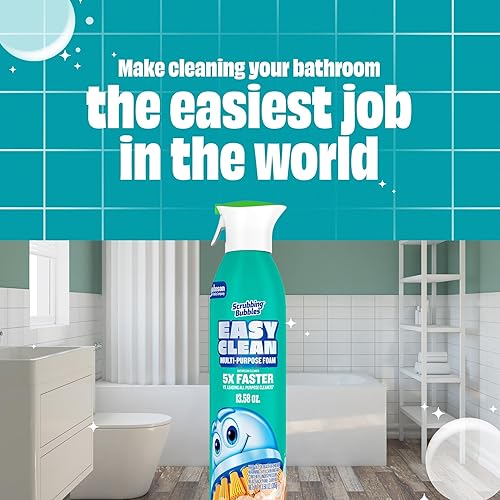Miniatura 6 de Limpiador multiusos de baño con espuma fácil de limpiar Scrubbing Bubbles, botella de spray continuo, espuma de acción rápida, 13.58 onzas