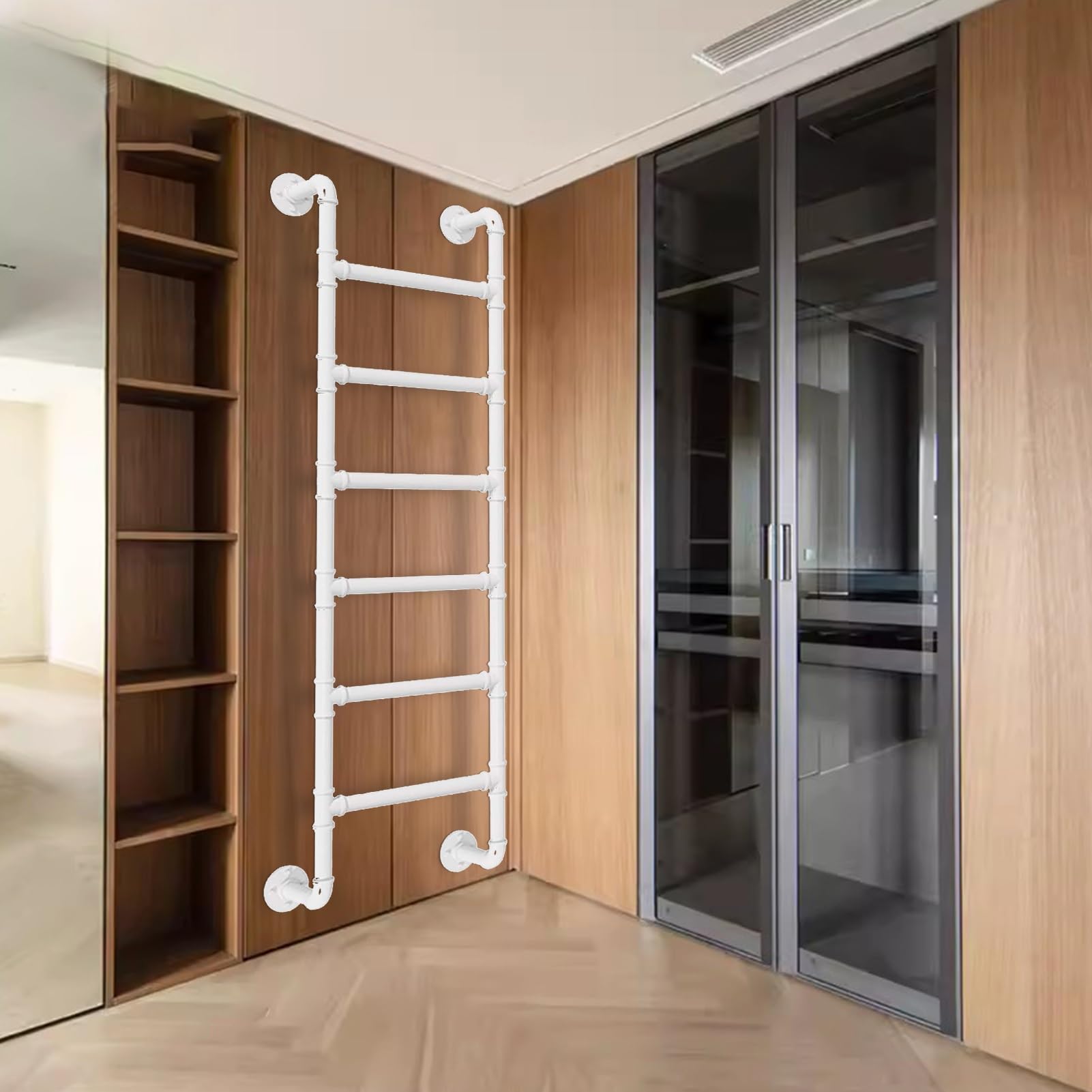 Échelle de lit superposé blanc en fer de 280 cm pour chambre d'enfant